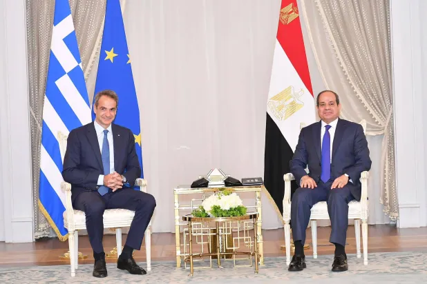 مباحثات السيسي وكيرياكوس ميتسوتاكيس بمدينة العلمين الجديدة (الرئاسة المصرية)