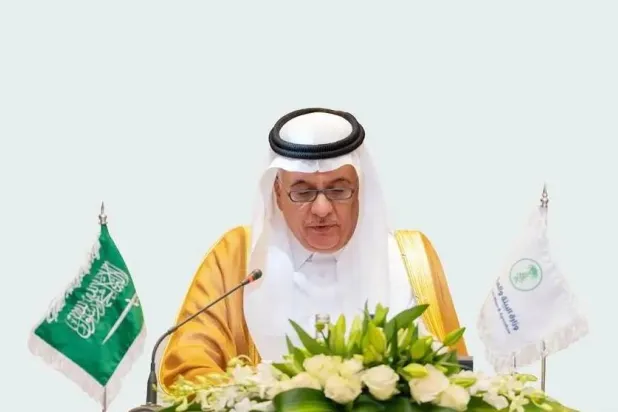 المهندس عبد الرحمن الفضلي وزير البيئة السعودي يلقي كلمته في الاجتماع الوزاري بالغردقة (واس)