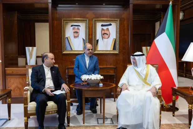 Kuwait’s Foreign Minister Sheikh Salem Abdullah Al-Jaber Al Sabah received the credentials of the new Iranian ambassador to Kuwait, Mohammad Totonchi. (Kuwaiti Ministry of Foreign Affairs)