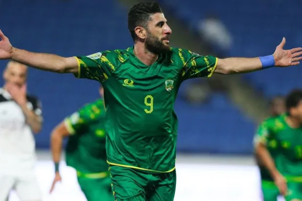 اسو رستم سجل هدفين في شباك السد القطري (الاتحاد العربي لكرة القدم)
