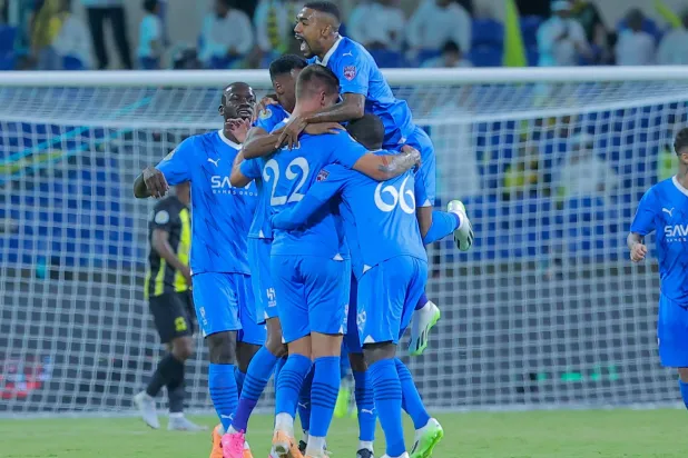 فرحة هلالية تكررت 3 مرات أمام الاتحاد (تصوير: عبد العزيز النومان)