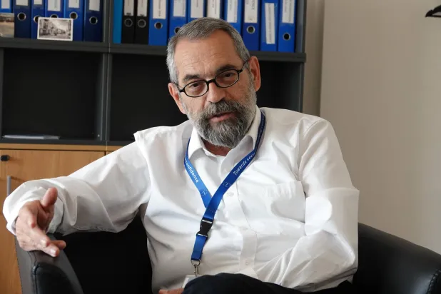 رئيس بعثة المراقبة التابعة للاتحاد الأوروبي في جورجيا ديميتريوس كاراباليس (د.ب.أ)