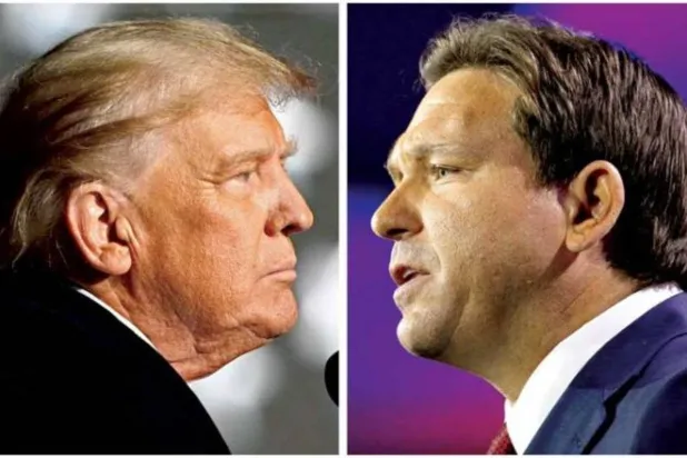 رون ڈی سینٹیس اور ڈونلڈ ٹرمپ (رائٹرز)