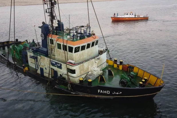 بڑی کشتی "فہد" اپنی بحالی کے بعد (سوئز کینال اتھارٹی)