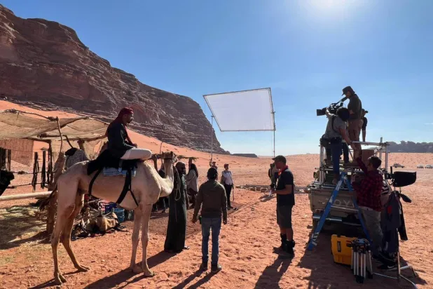 جانب من تصوير فيلم «هجان»