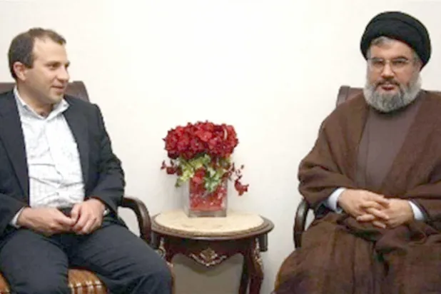 Basil ve Nasrallah’ın bir araya geldikleri daha önceki görüşmeden bir kare (Sosyal medya)