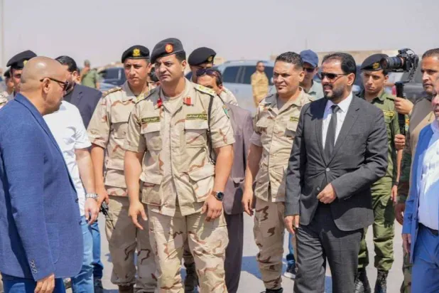 حماد يتفقد برفقة نجل حفتر معبر أمساعد الحدودي مع مصر (حكومة الاستقرار)