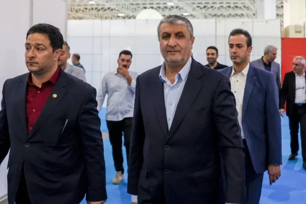 رئيس المنظمة الإيرانية للطاقة الذرية محمد إسلامي في طهران اليوم (أرنا)