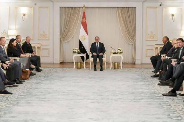 «سد النهضة» كان ضمن مناقشات السيسي مع وفد الكونغرس الأميركي (الرئاسة المصرية)