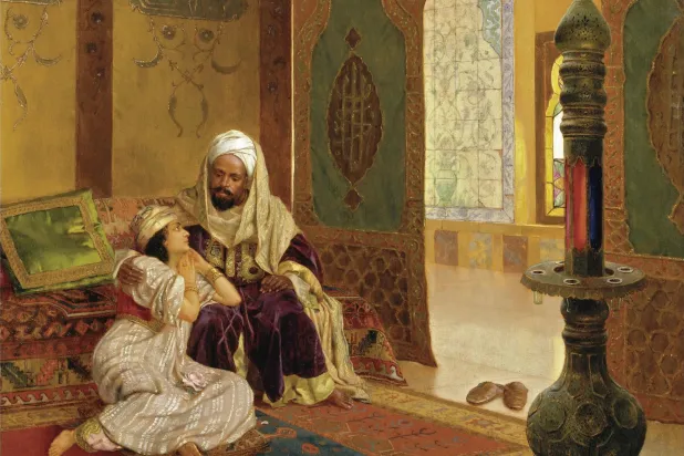 لوحة «فاصل رومانسي» المستوحاة من الأندلس للتشكيلي النمساوي - الفرنسي رودلف إرنست (دار سوذبيز)