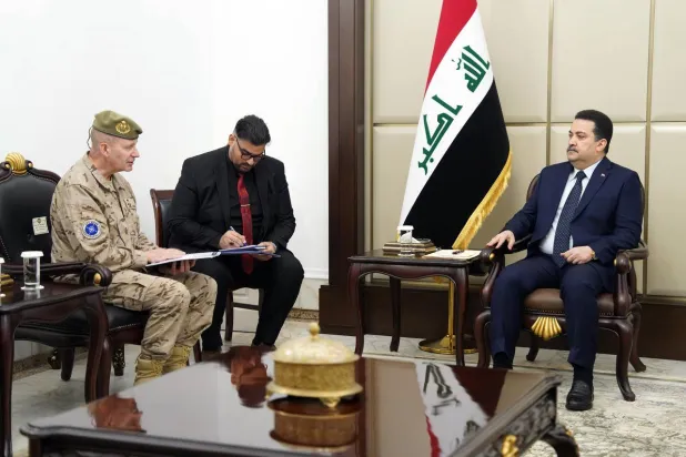 السوداني يستقبل قائد بعثة «الناتو» الجنرال خوسيه أنطونيو مارتينيز اليوم (رئاسة الوزراء العراقية)