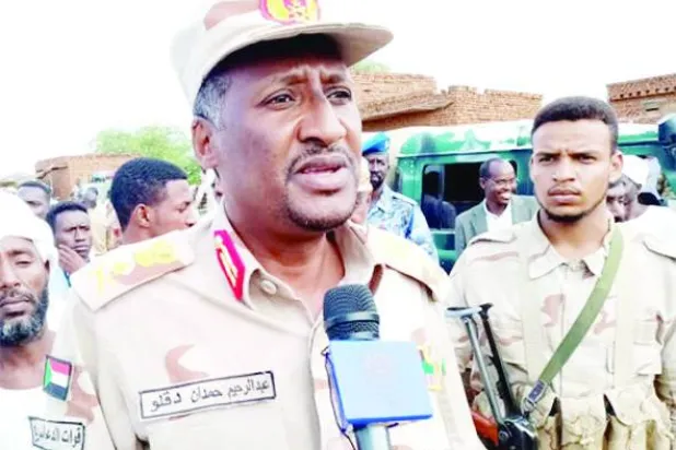 سوڈان میں "ریپڈ سپورٹ" فورسز کے نائب کمانڈر عبدالرحیم حمدان دقلو (مقامی میڈیا)