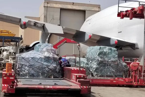 جانب آخر من المساعدات السعودية (واس)