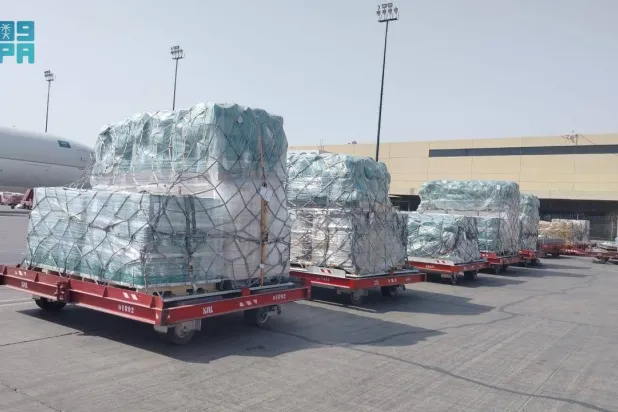 المساعدات السعودية تقدر بنحو 90 طناً (واس)
