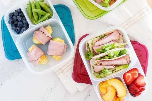 علبتان تحتويان على وجبات غذائية متنوعة تناسب الأطفال في المدارس (أخصائية التغذية أنطونا ماريا مطران)