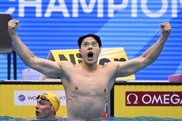 هايانغ تشين فرض نفسه في سباحة الصدر (أ.ف.ب)