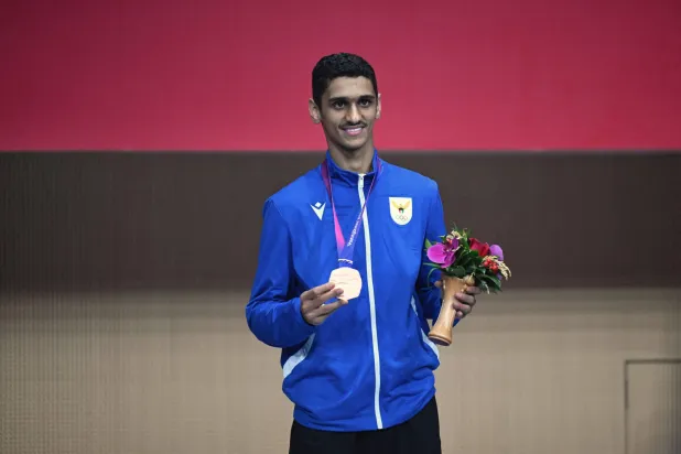 بطل المبارزة الكويتي يوسف الشملان (أ.ف.ب)