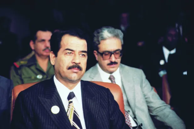
الرئيس العراقي في صورة تعود إلى عام 1981 (غيتي)