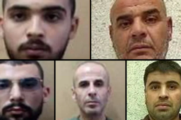 المتهمون الخمسة كما نشرت صورهم الشرطة الاسرائيلية