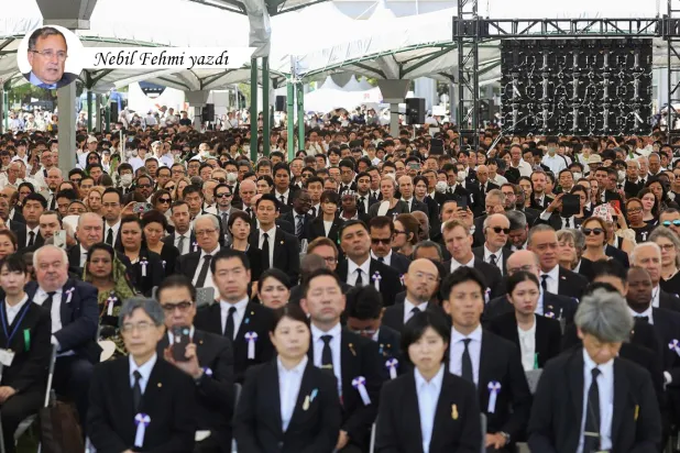 ABD’nin Hiroşima’ya atom bombası atmasının 78’inci yıl dönümü düzenlenen törenler ile anıldı. (AFP)