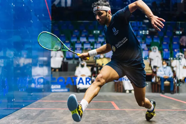 لاعب الإسكواش القطري عبد الله التميمي (إكس)