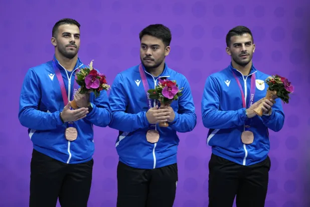 الكويت توّجت ببرونزية الكاتا (أ.ب)