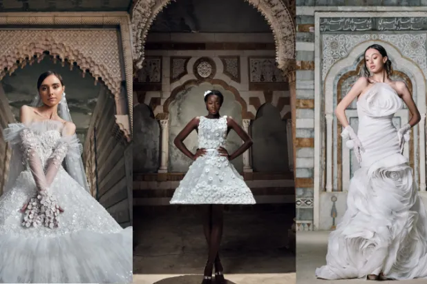 عرائس عبد محفوظ 2024 مطرّزات بالبساطة والزهور (صور المصمّم)