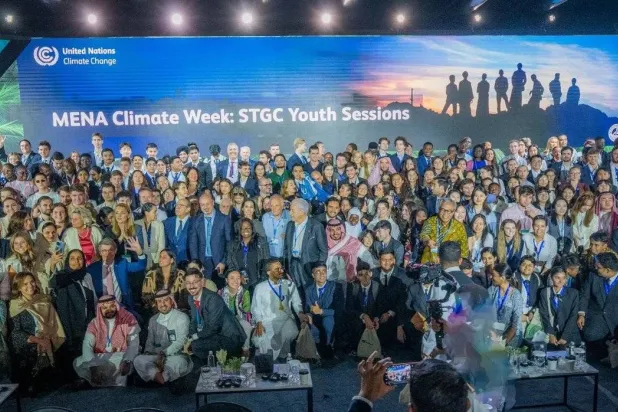 Four hundred young men and women, representing 72 countries, attended the Middle East and North Africa Climate Week (MENACW) 2023 in Riyadh. (Asharq Al-Awsat)