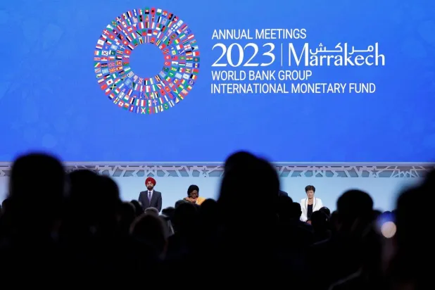 A session of the International Monetary Fund (IMF) and World Bank meetings in the Moroccan city of Marrakesh (Reuters)

 