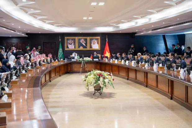 جانب من المشاركين في «منتدى الأعمال السعودي - الفيتنامي» (الشرق الأوسط)