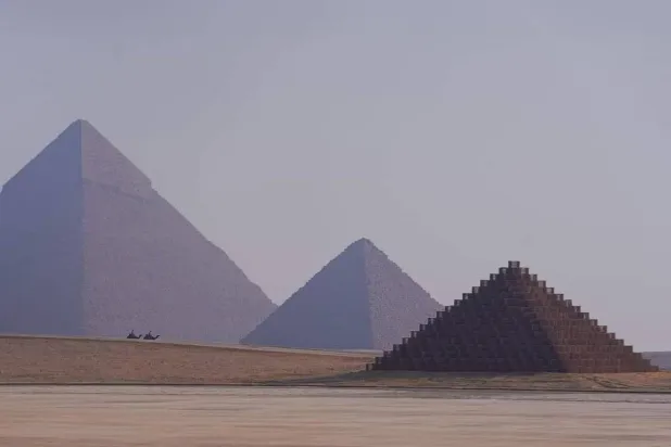 The "Transparent Pyramid" by Rashid Al Shashai (The "Forever is Now" exhibition).