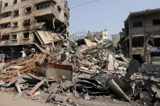 A building is destroyed by Israeli strikes on Gaza. (AFP)