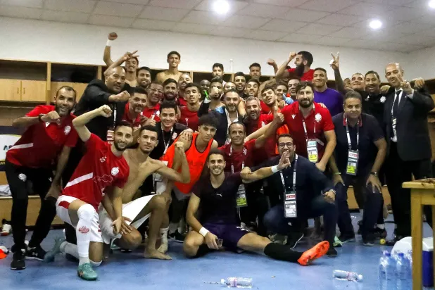 فرحة لاعبي الوداد المغربي بالتأهل للنهائي الأفريقي (الشرق الأوسط)