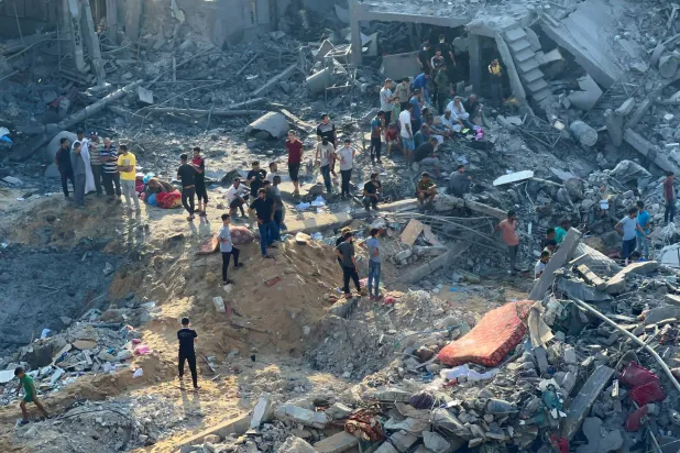 جبالیہ پر حملوں کے نتیجے میں وسیع پیمانے پر تباہی (رائٹرز) 