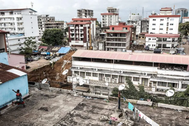 صورة لوسط مدينة كوناكري في 12 أكتوبر 2020 (أ.ف.ب)