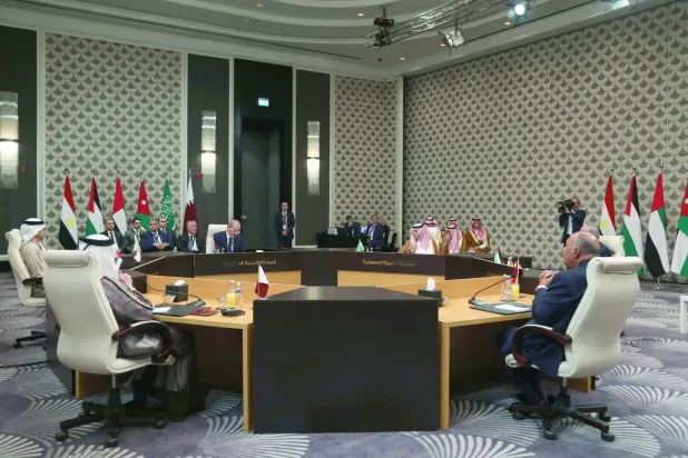 Amman’da dün düzenlenen Arap-ABD toplantısı (Reuters)