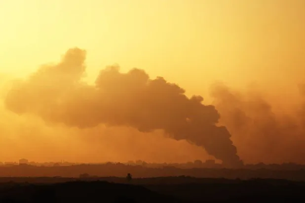 Smoke rises from Beit Hanoun in northern Gaza (EPA)