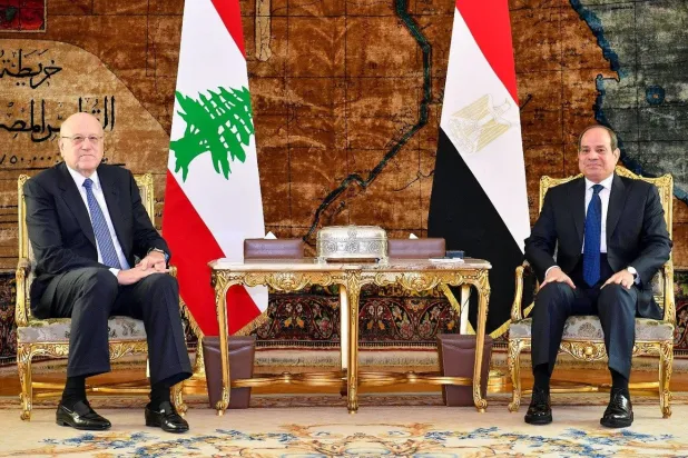  Lübnan Başbakanı Mikati, Mısır Cumhurbaşkanı Sisi ile görüştü. (Lübnan Başbakanlığı)