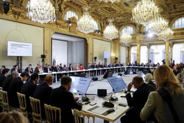 International Humanitarian Conference for the Civilian Population in Gaza at the Elysee Palace in Paris on Thursday (AP)