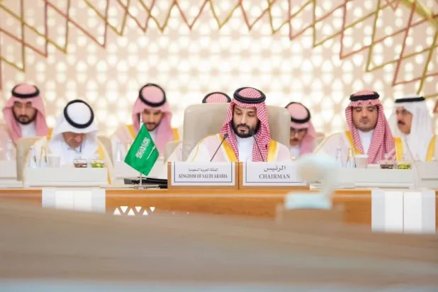 Saudi Crown Prince Mohammed bin Salman emphasized the necessity to stop the war in Gaza and create the appropriate conditions for the return of stability. (SPA)