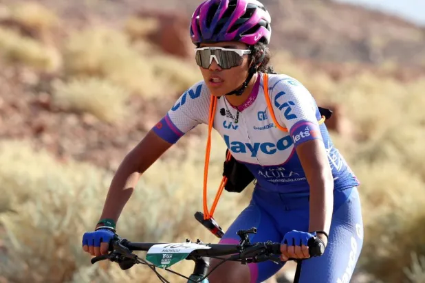 الدراجة مروج عادل خلال احدى مشاركتها (الشرق الأوسط)