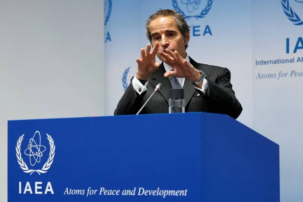 المدير العام للوكالة رافائيل غروسي متحدثاً في فيينا الأربعاء (أرشيفية: «رويترز»)