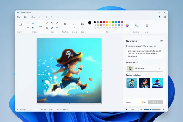 يعد «Cocreator» ميزة جديدة ومثيرة يمكنك الوصول إليها من خلال «Microsoft Paint»... (مايكروسوفت)