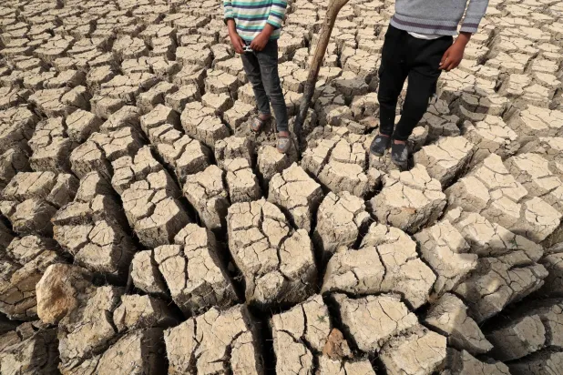 صورة تبيّن حجم الجفاف الذي تعاني منه نابلس (إ.ب.أ)