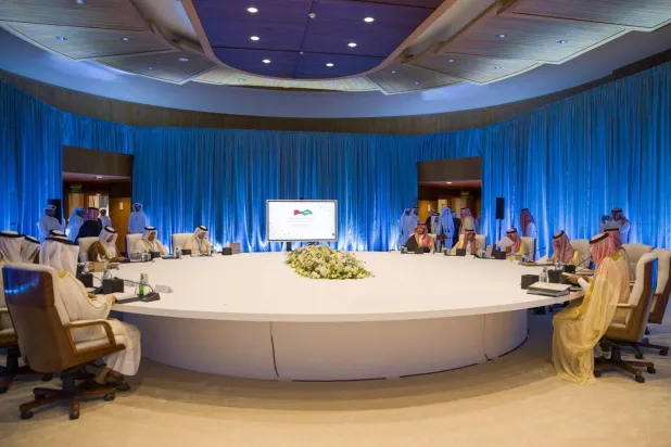 The first meeting of the Executive Committee of the Saudi-Qatari Coordination Council. (Saudi Foreign Ministry)  
