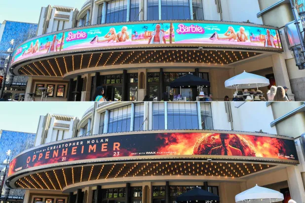 فيلما «باربي» و«أوبنهايمر» المرشحان لجائزة «غولدن غلوب» (أ.ف.ب)