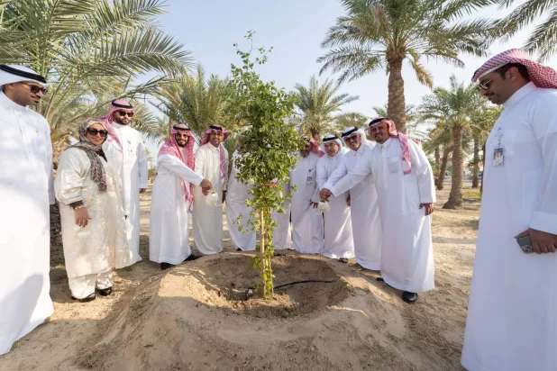 مبادرة خطة التشجير الخضراء لزراعة مليون شجرة في عدد من المواقع المقترحة بالعاصمة البحرينية المنامة (الشرق الأوسط)