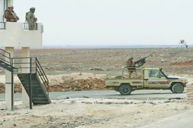Jordanian army patrol on the border with Syria (AFP)