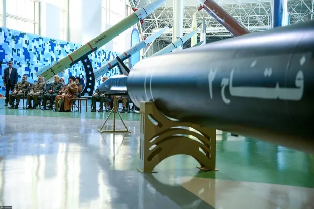 Revolutionary Guard unveils the model of the “Fateh 2” missile during Iranian Supreme Leader Ali Khamenei’s tour at the permanent exhibition of Iranian missiles in November (Iranian media)