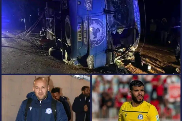 صورة تداولها رواد منصة «إكس» لحادث الفريق الجزائري (منصة «إكس»)